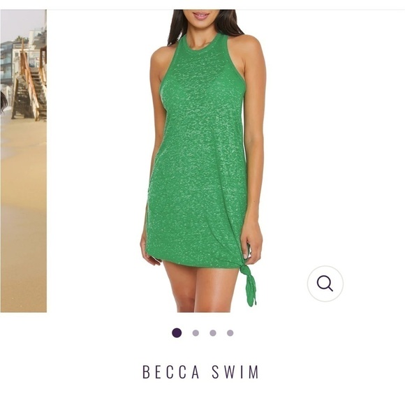 BECCA Beach Date High Neck Dress Cover-up (Grass) Women's Swim coverup XS/S - Picture 9 of 12